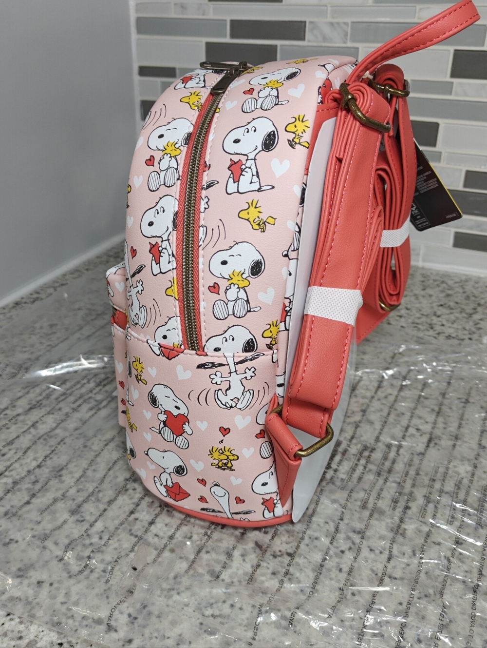 Loungefly Peanuts Snoopy & Woodstock Valentine's Day Mini Backpack - Picture 3 of 10